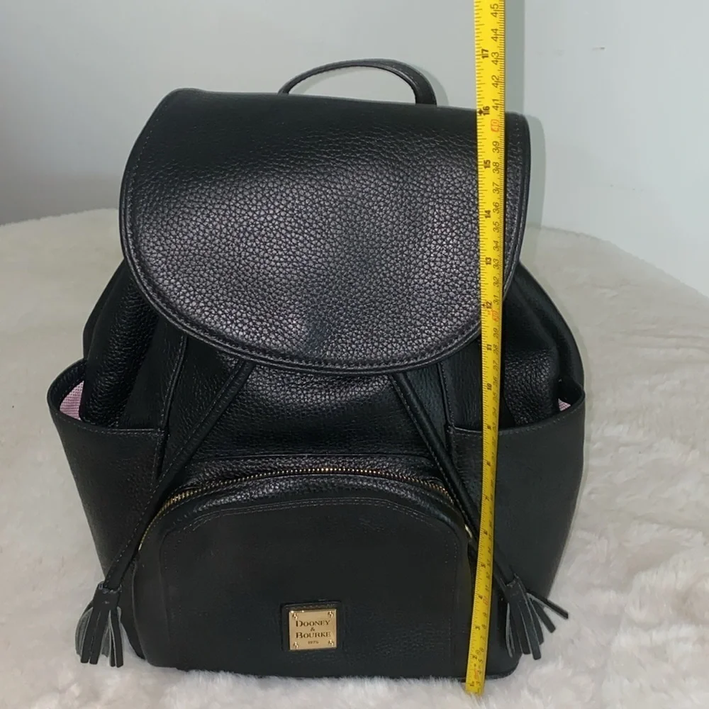 Y2K Black Leather Dooney & Bourke XL Backpack with Pink Lining